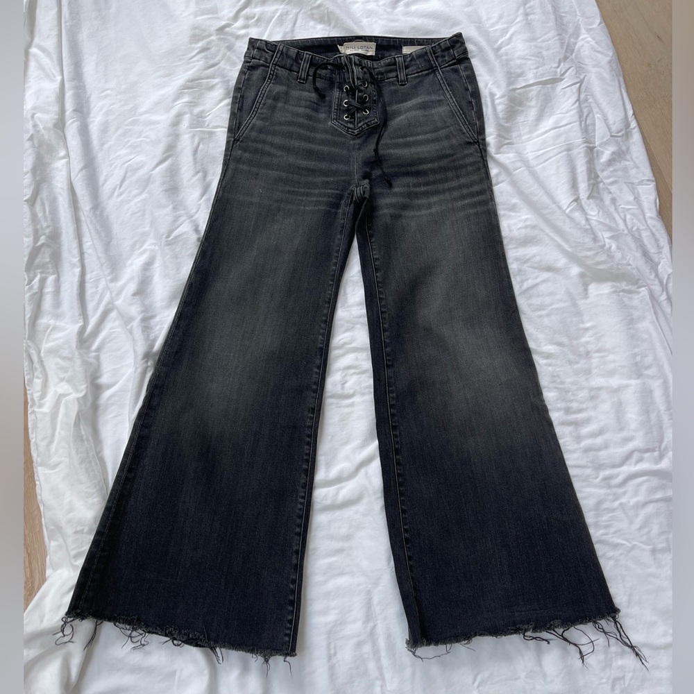Nili Lotan Black Lace Up WADE Jeans